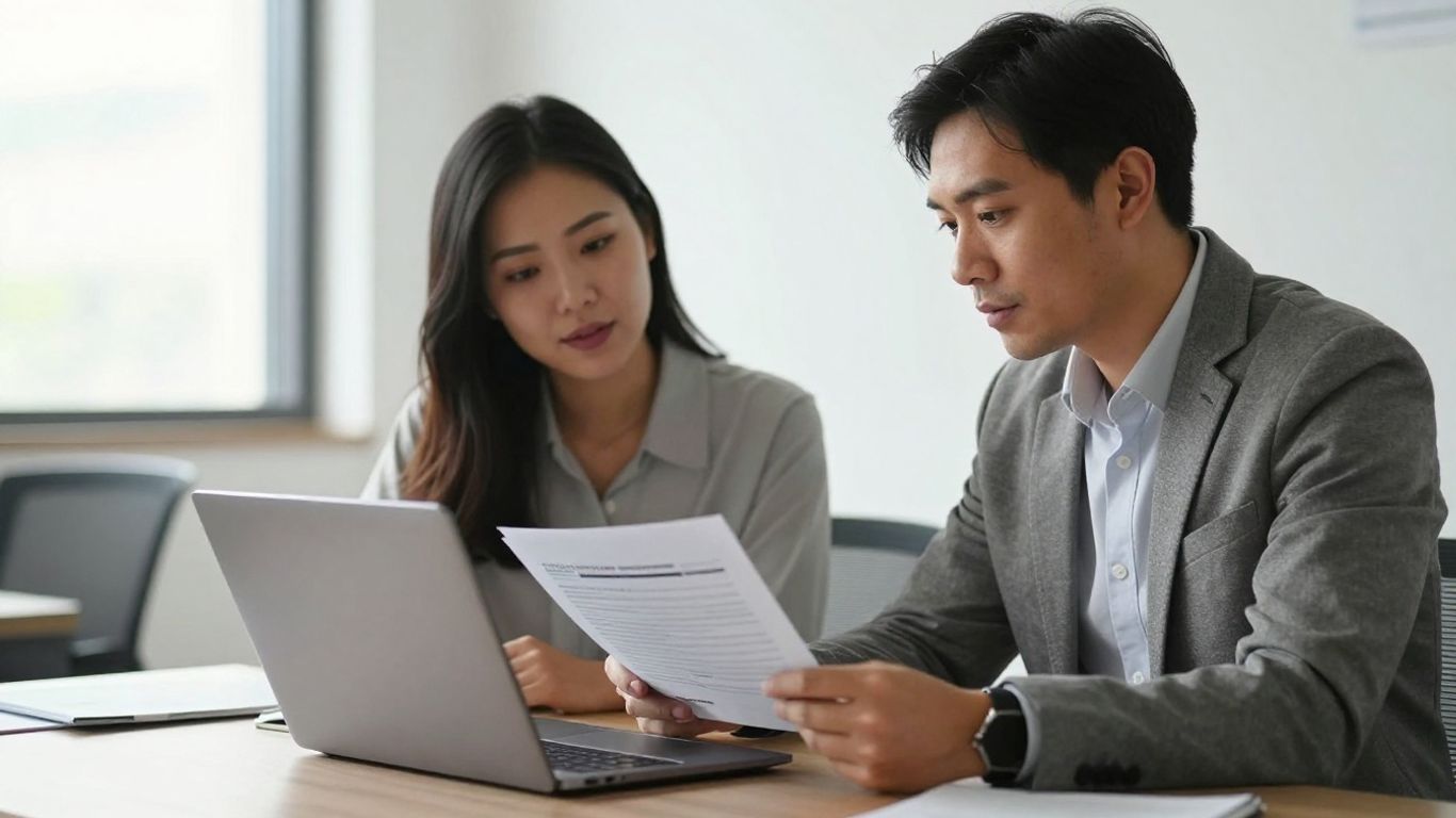 Founder and revenue leader reviewing sales plans