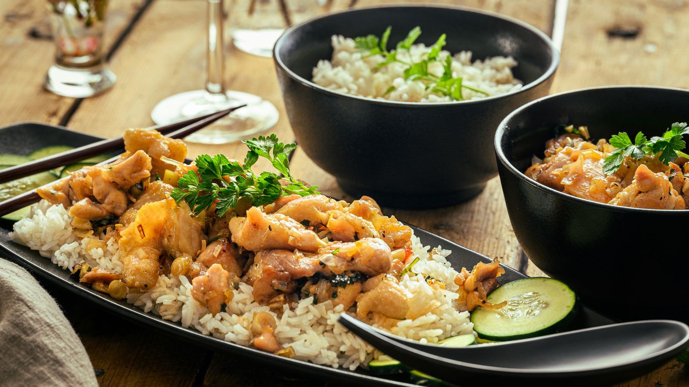 Home style cooking served with fresh side garnishes