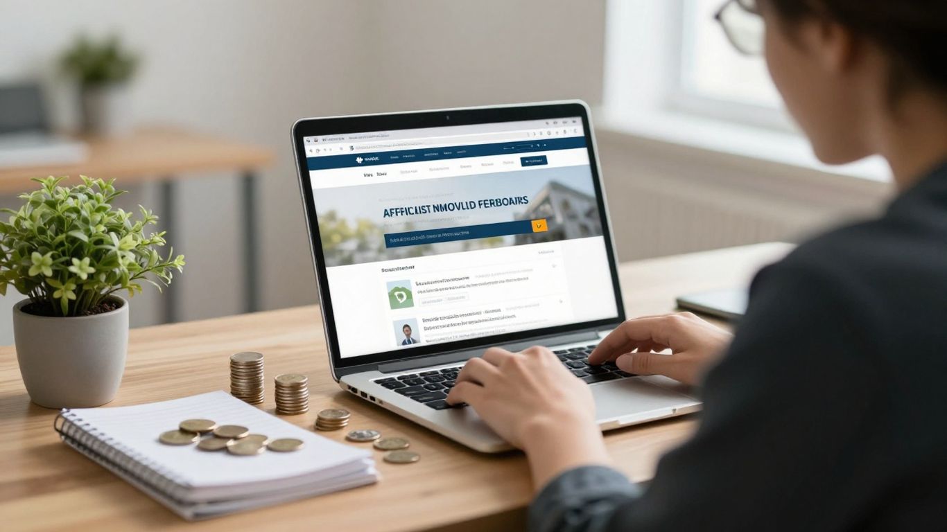 Person working on affiliate marketing for wealth.