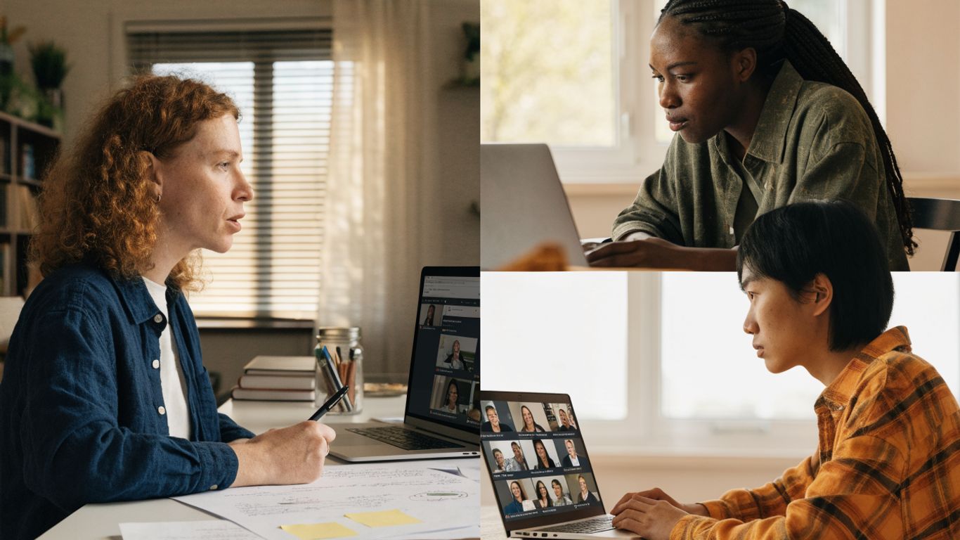 Colleagues joining a virtual learning session across time zones