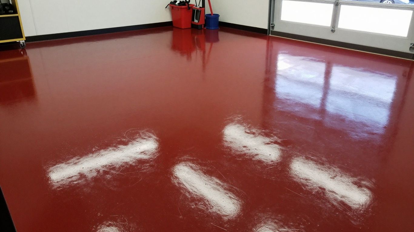 Glossy garage floor coating in Monroe, GA