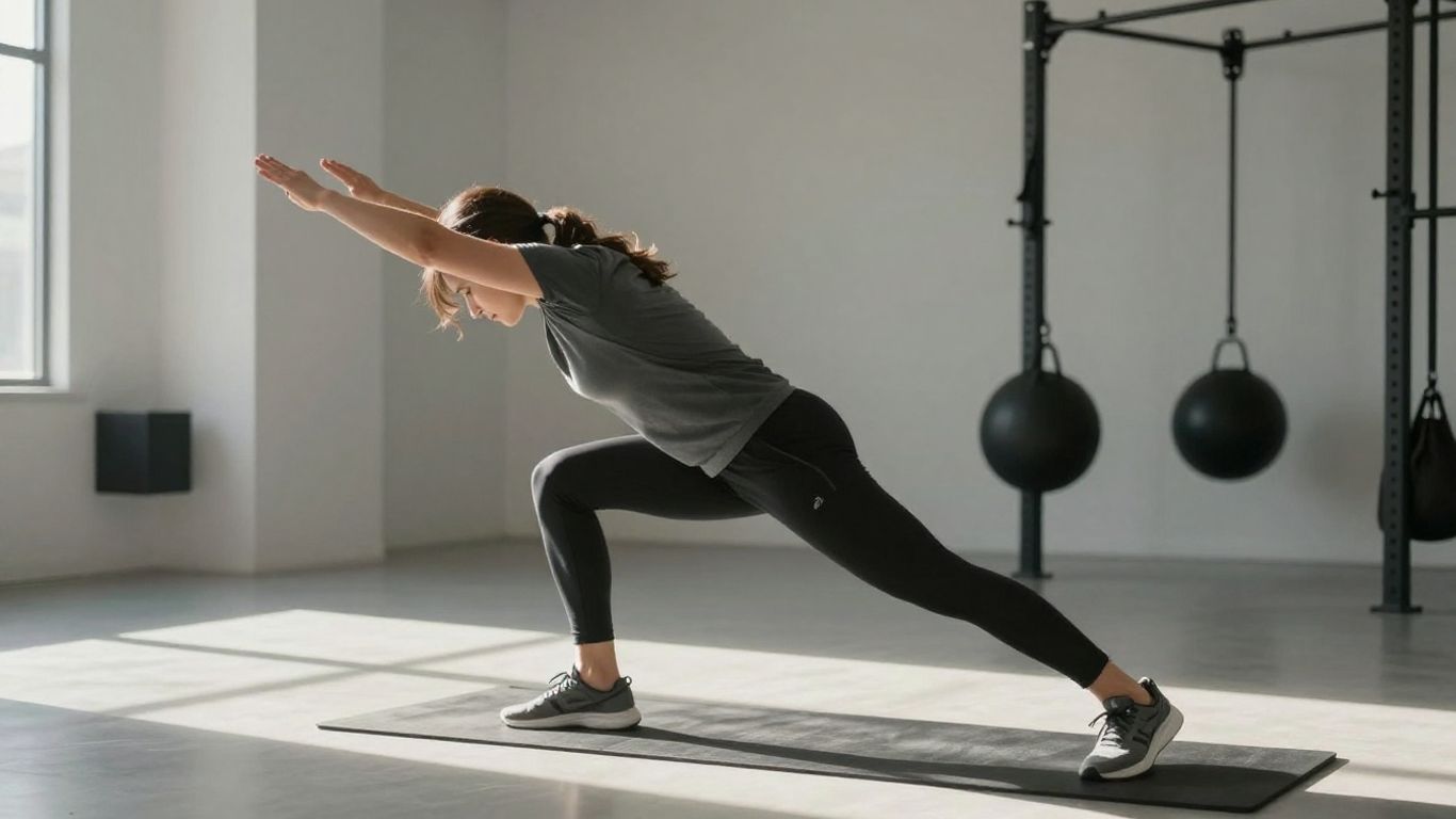 Person doing a quick, effective workout in a bright gym.