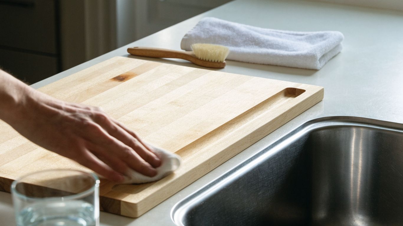How to clean a cutting board juice groove safely and thoroughly