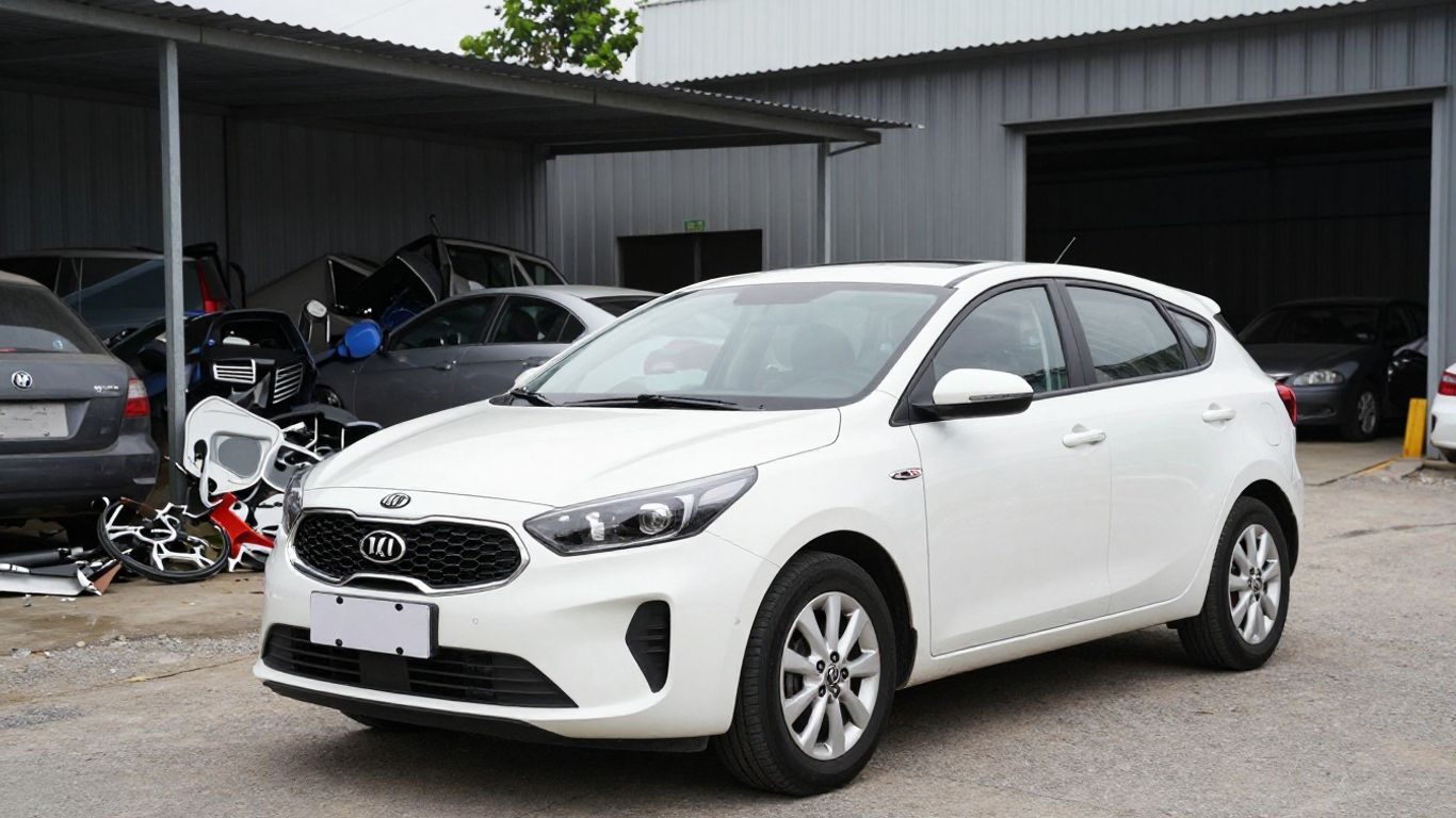 Kia car at a wrecking yard