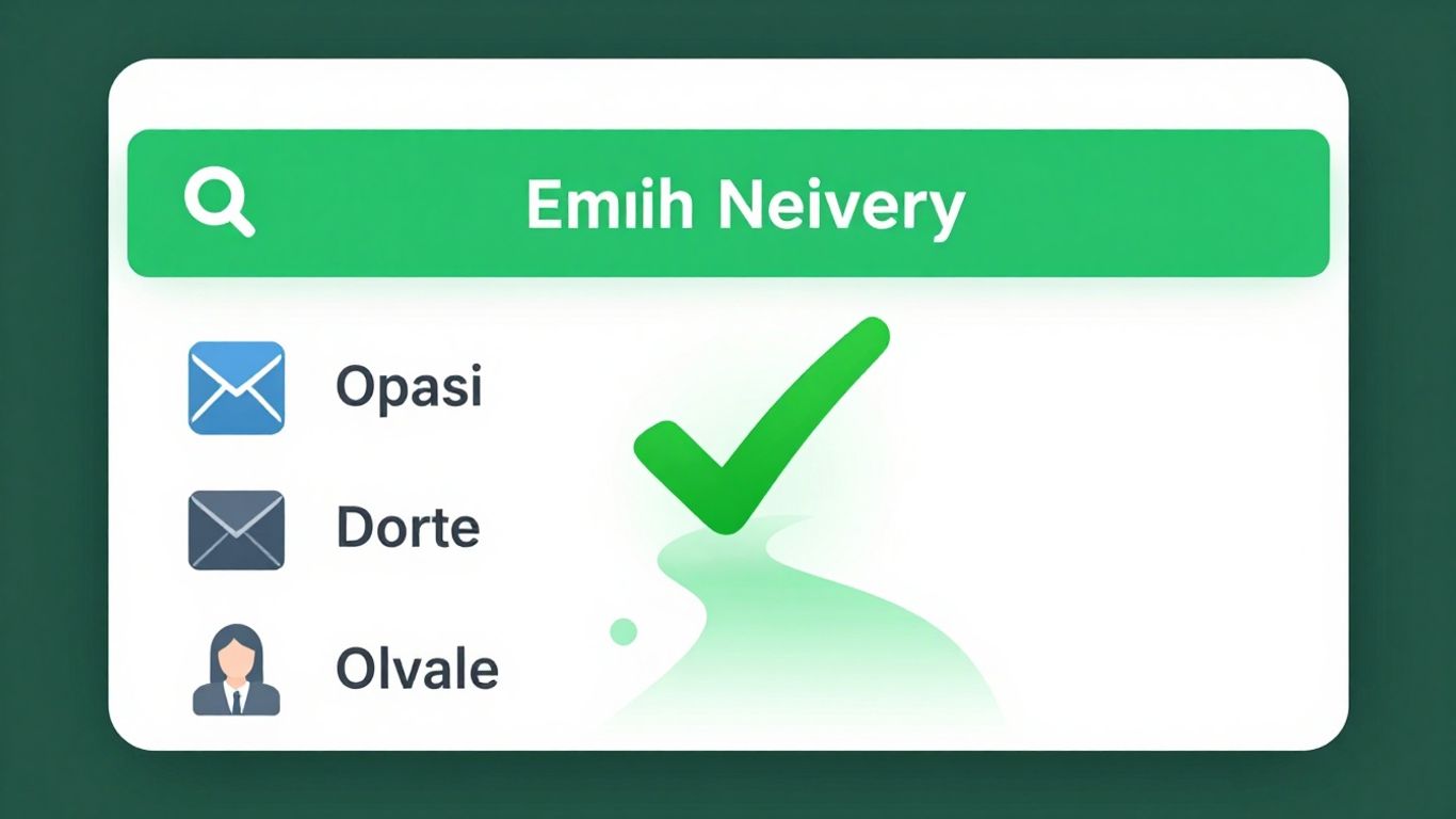 Clean email inbox with a green checkmark.