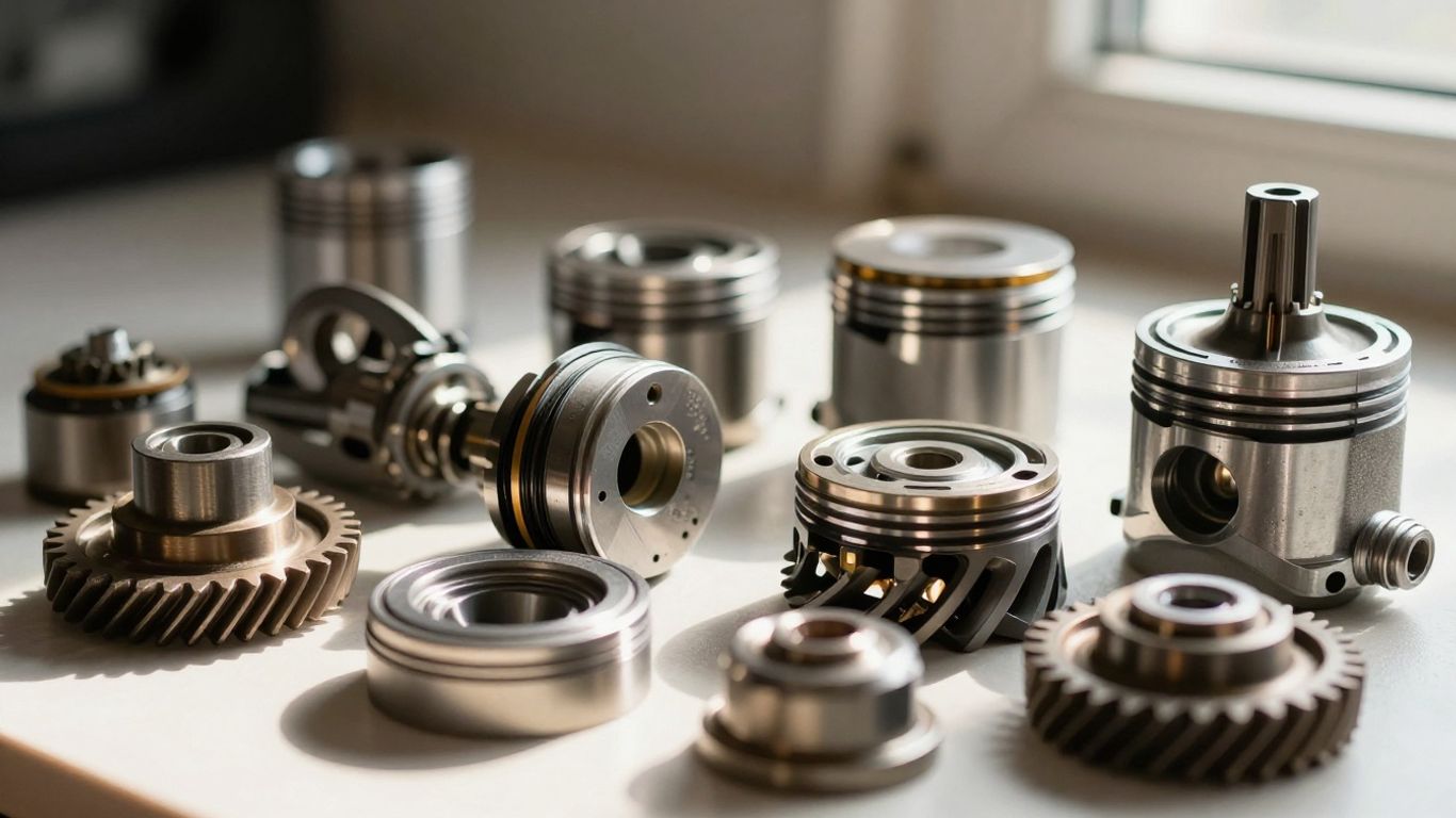 Engine parts displayed for online catalog search in Sydney.