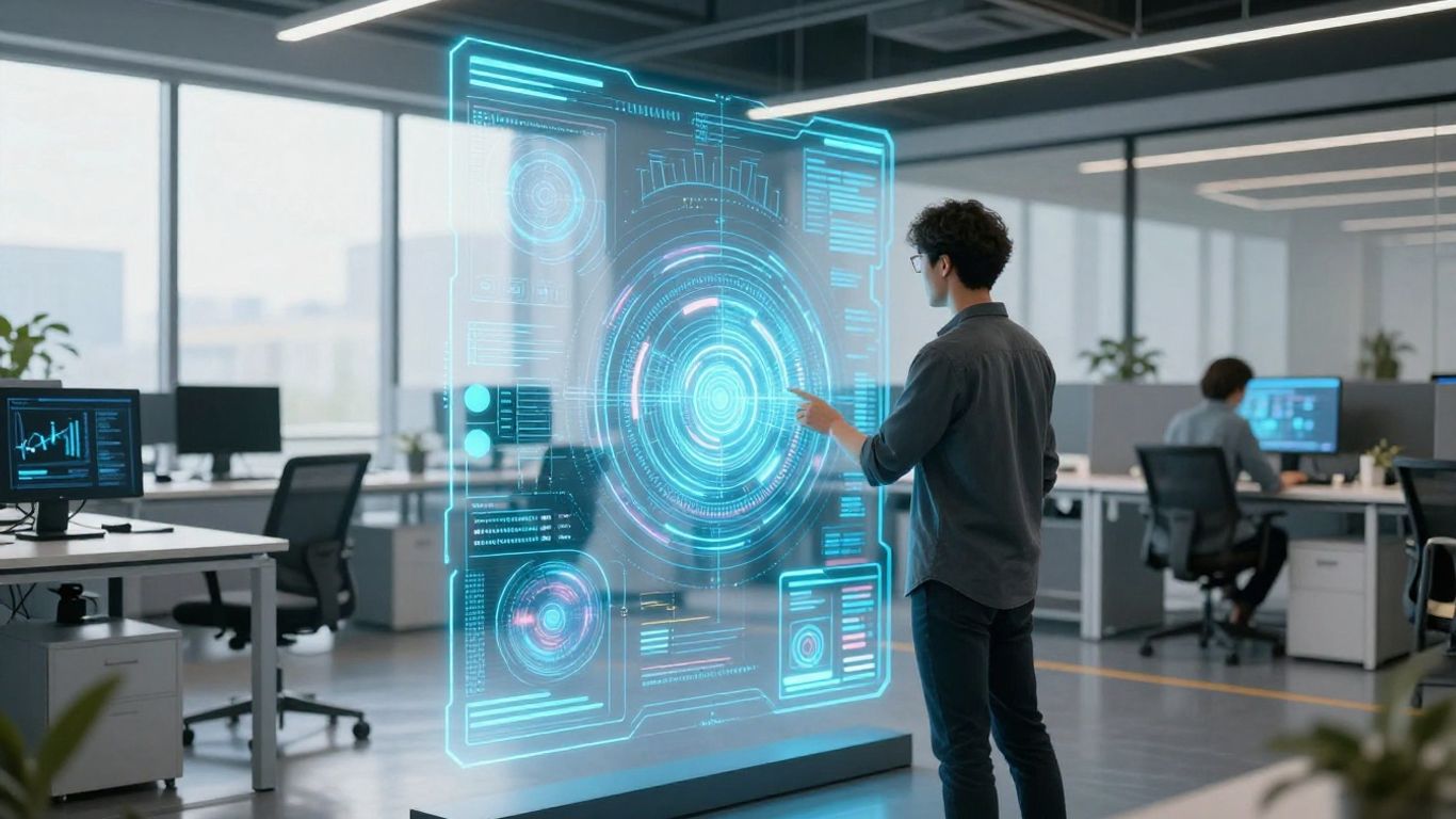 Person using Woxo AI interface for content creation.