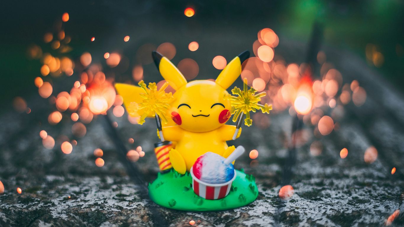 a small toy on a rock