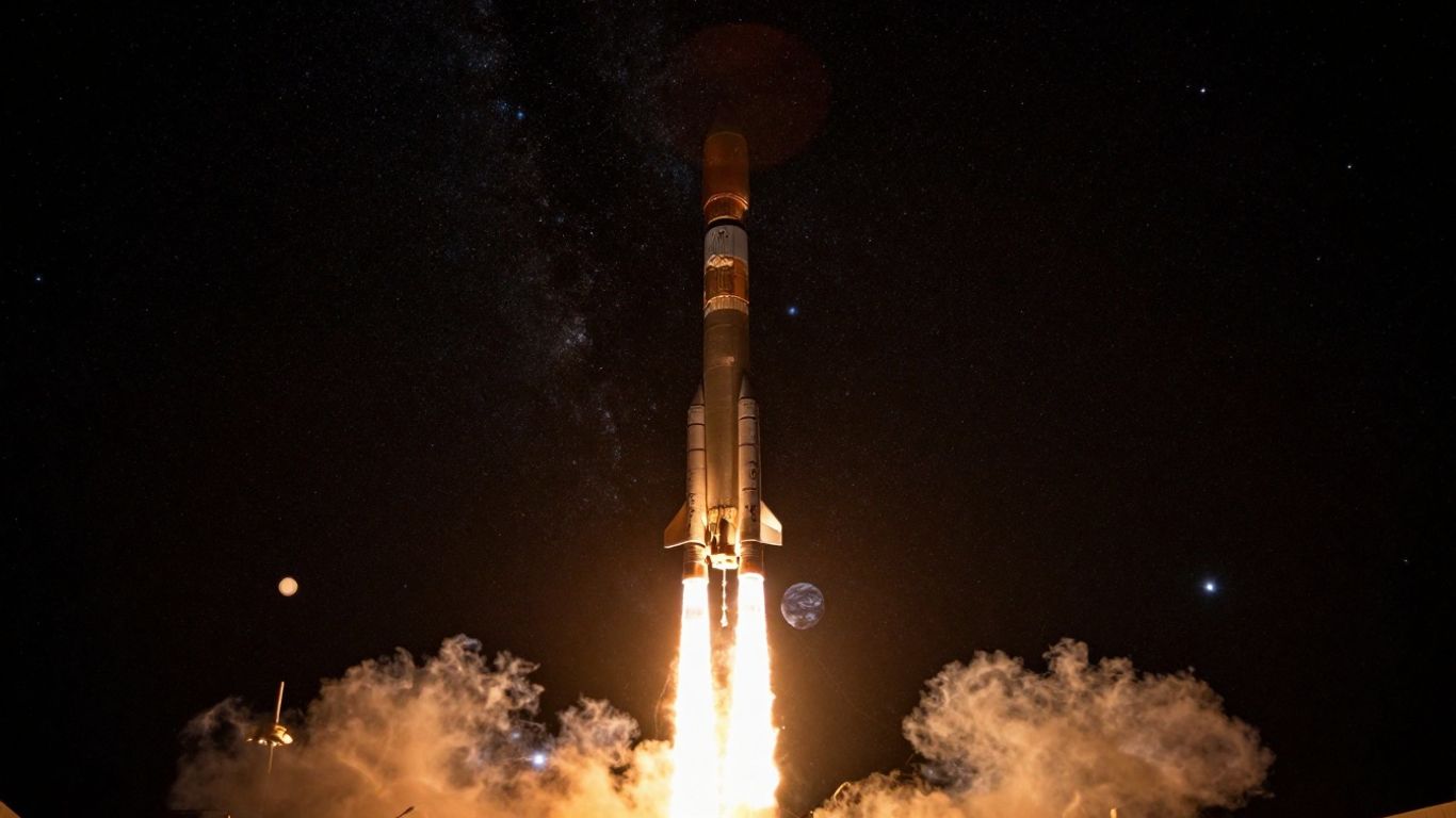 SpaceX rocket launching into space