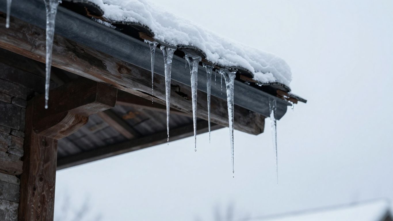Snow buildup on roof