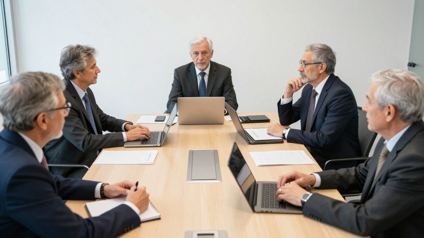 Executive revenue team reviewing candidates