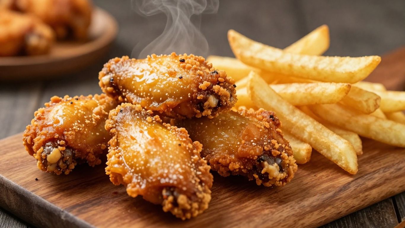 Air fryer food: chicken wings and fries