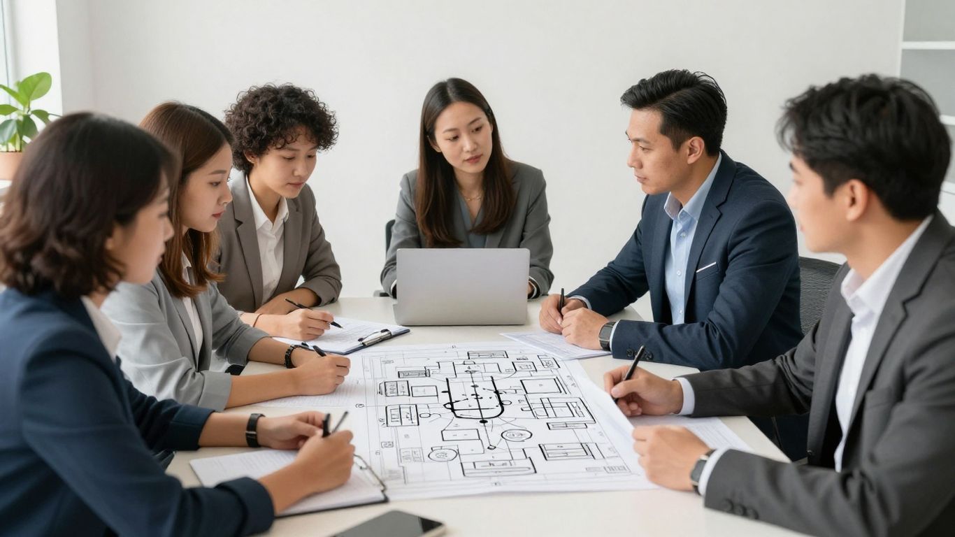 Remote team planning with blueprints.