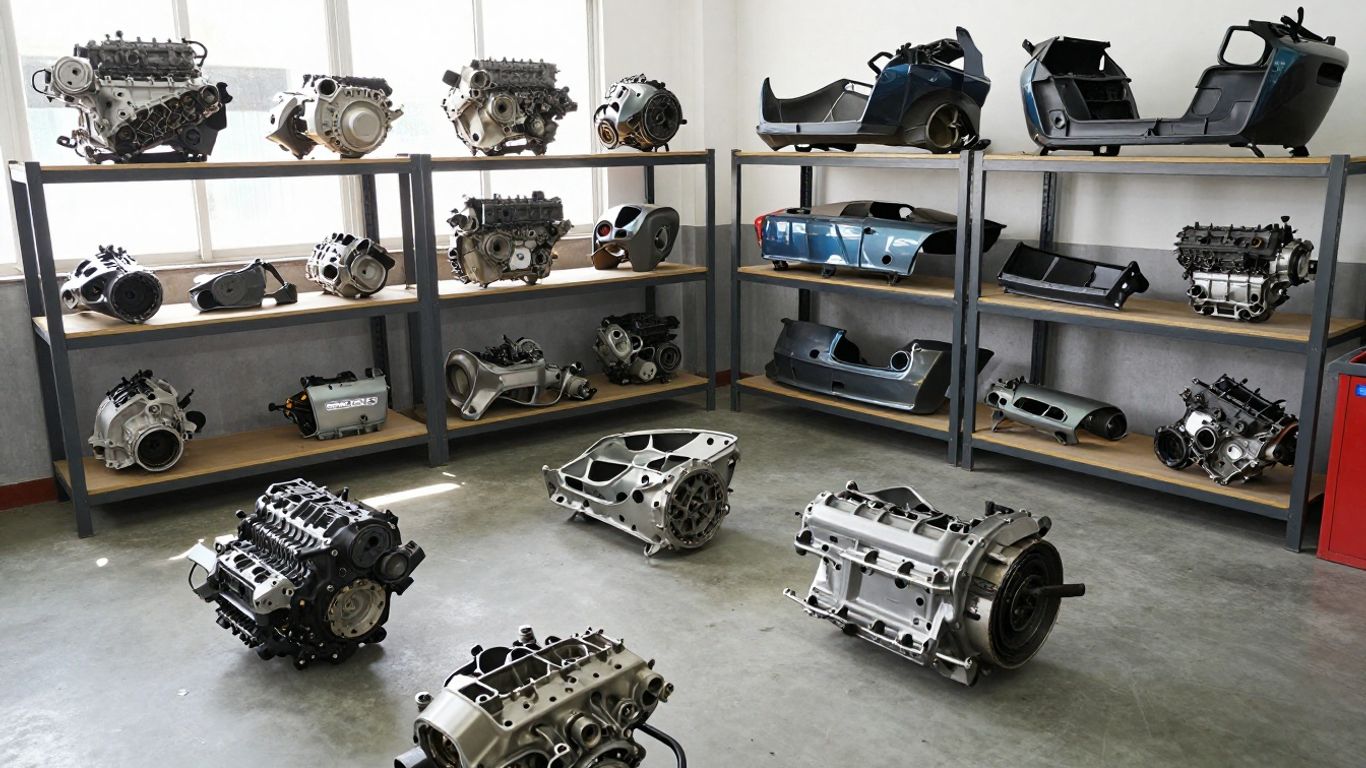 Used Haval car parts in an Australian workshop.
