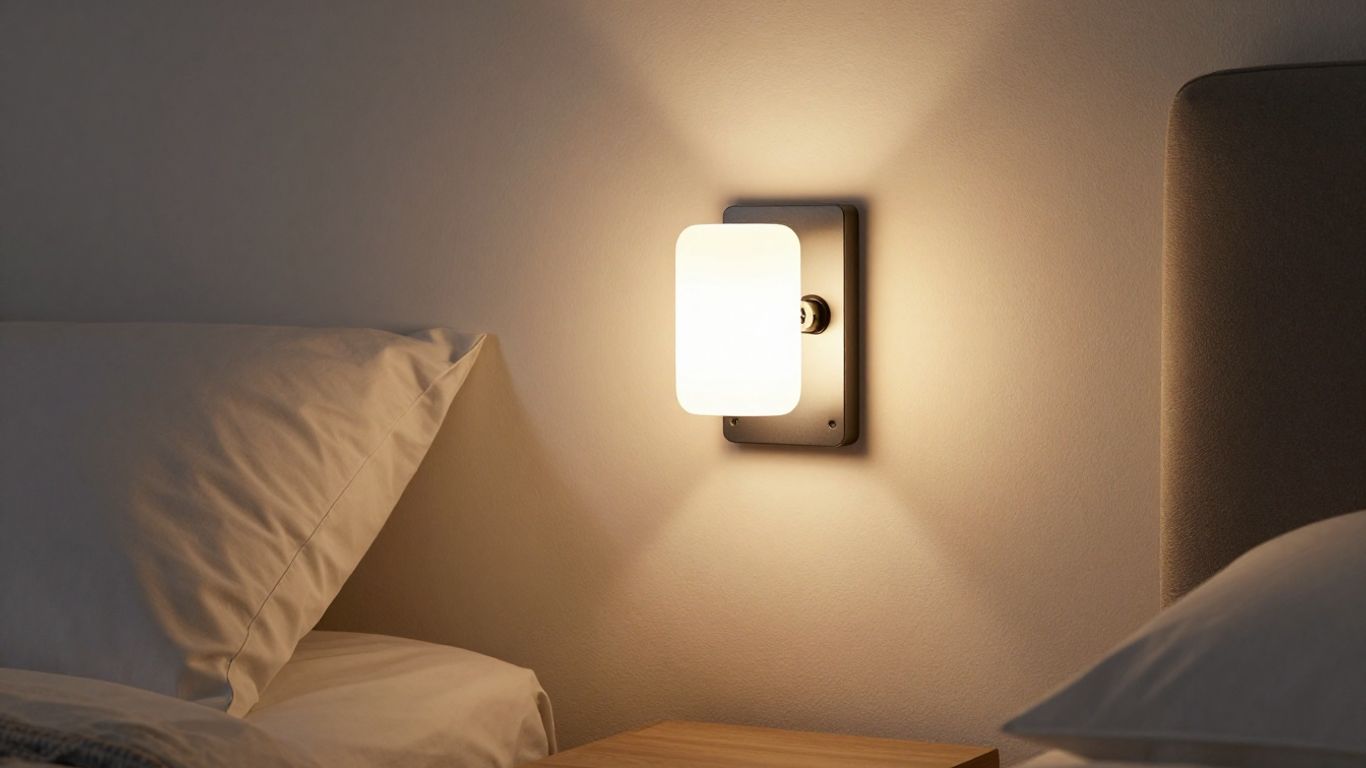 Bedside wall light with plug creating ambiance