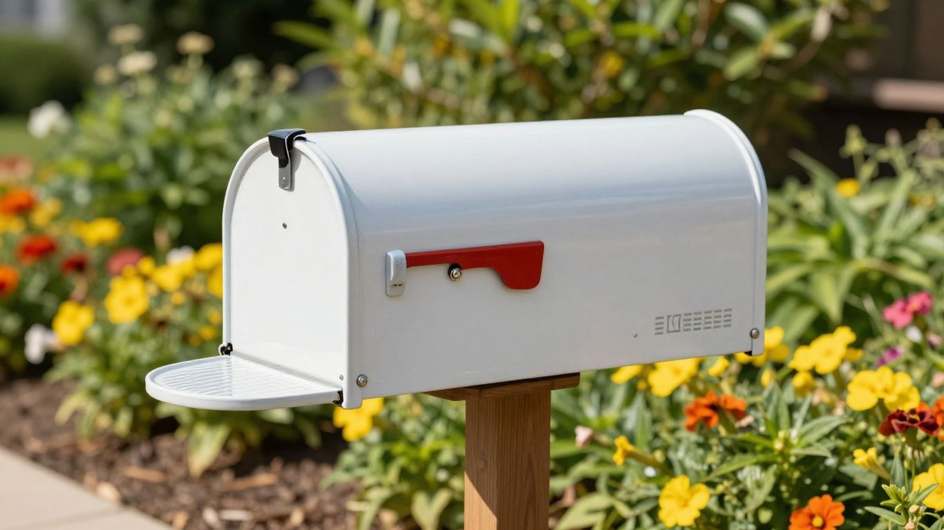 Upgraded mailbox with flowers and curb appeal.