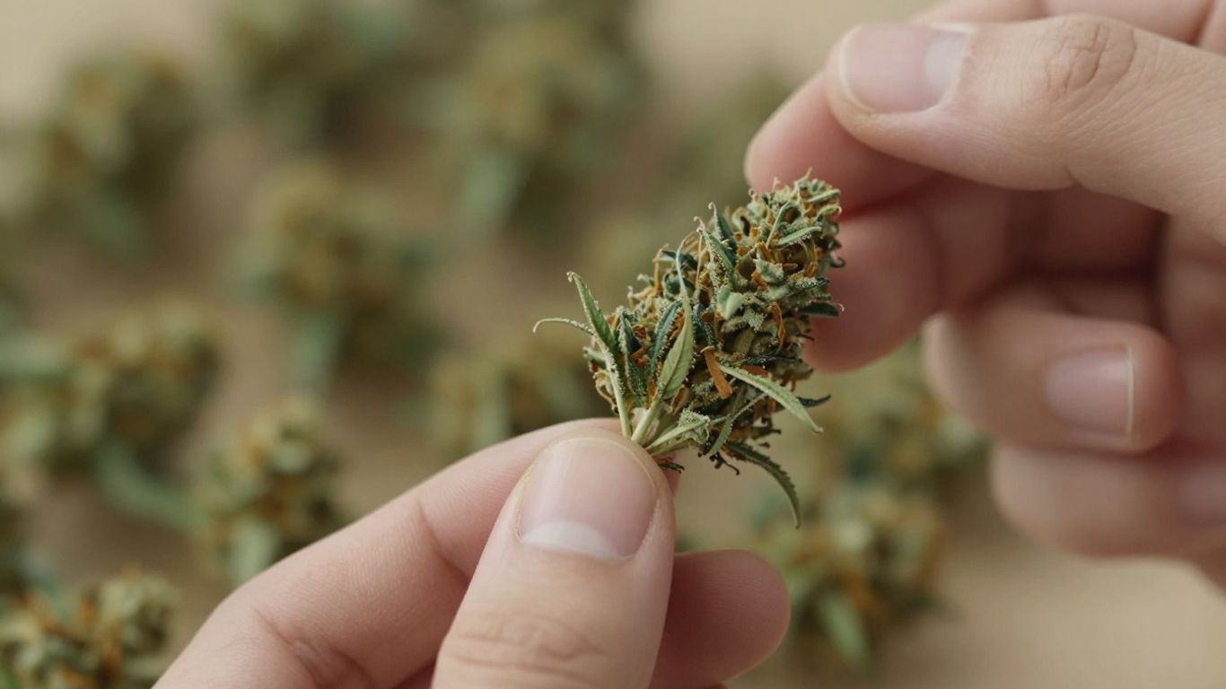 Person microdosing cannabis flower