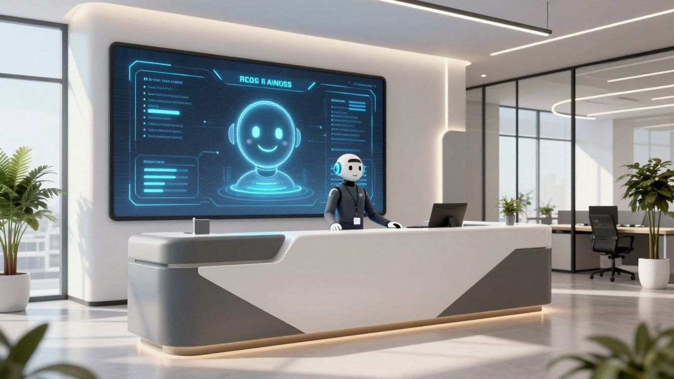 AI receptionist assisting a business owner in Australia.