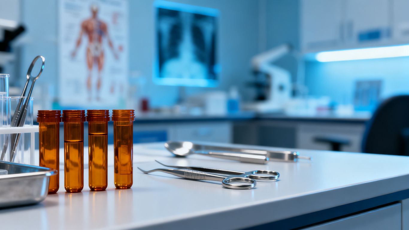 A medical laboratory with steroid analysis equipment