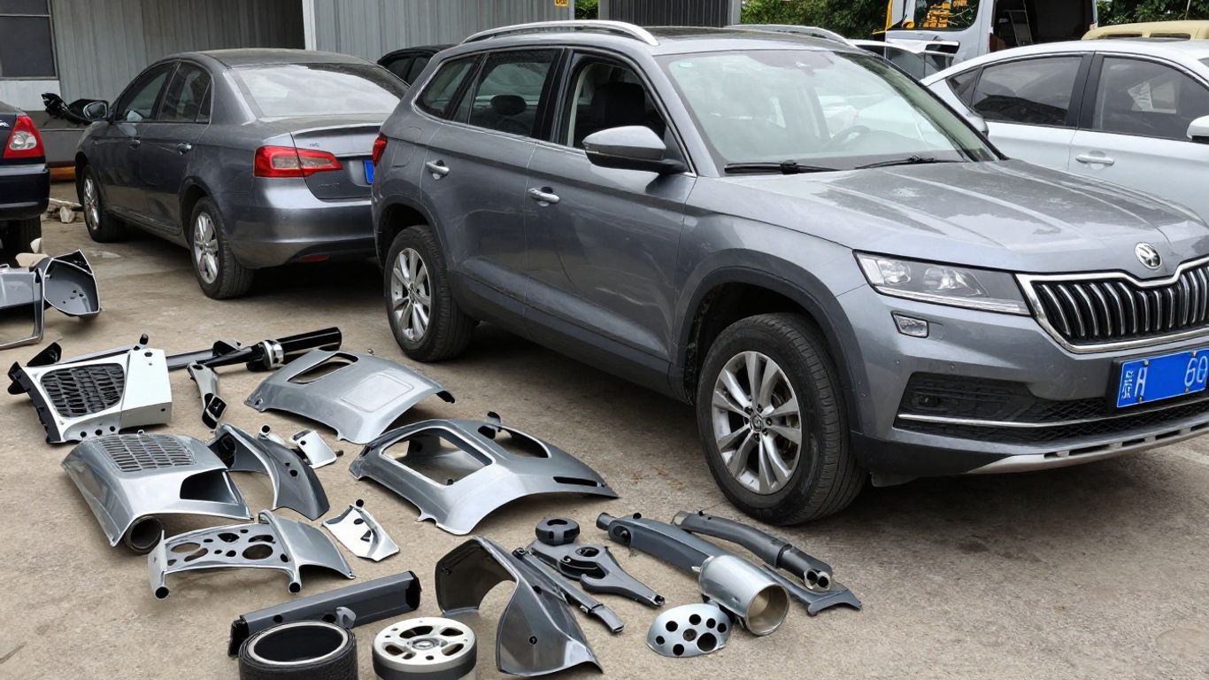 Used Skoda Kodiaq parts at a wrecking yard.