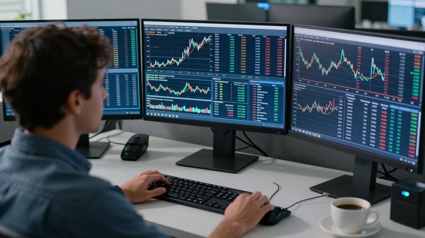 Futures trader monitoring multiple markets
