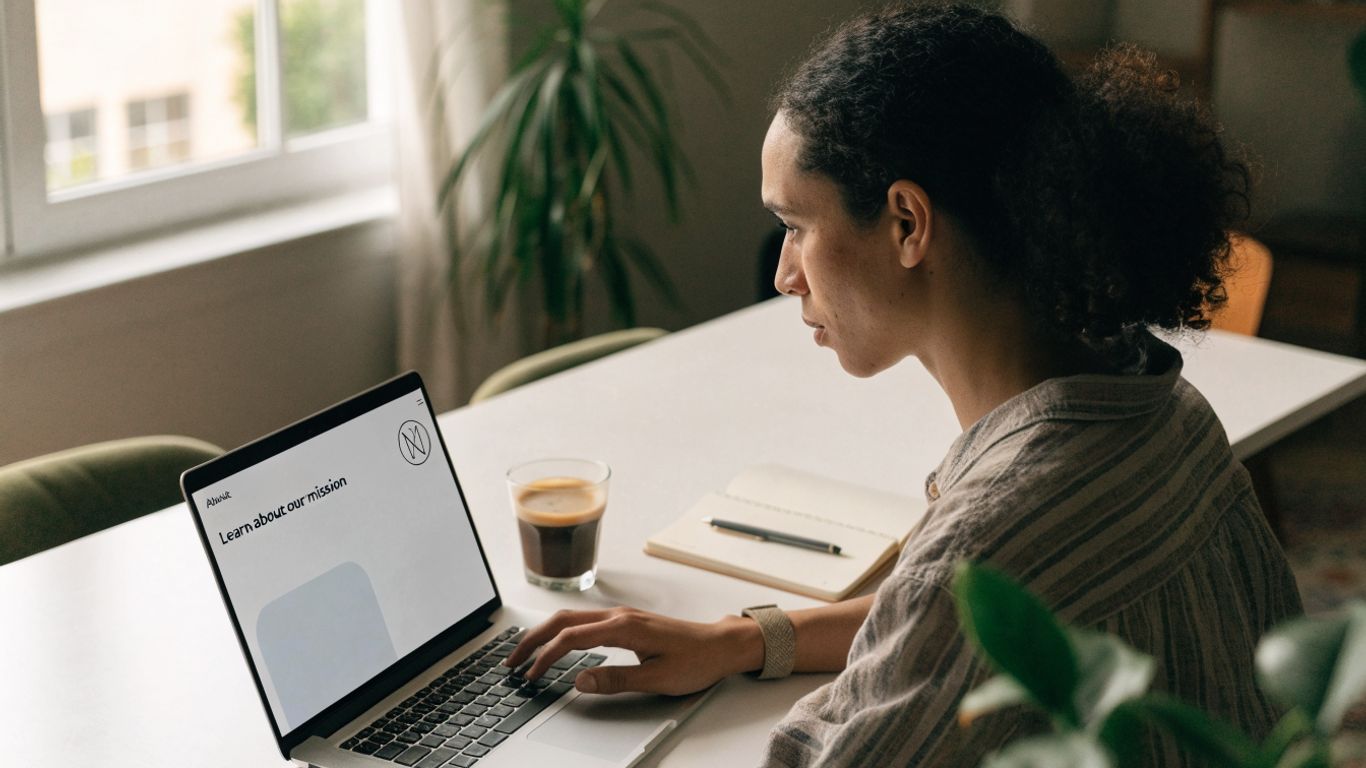A visitor exploring a clear and welcoming business website