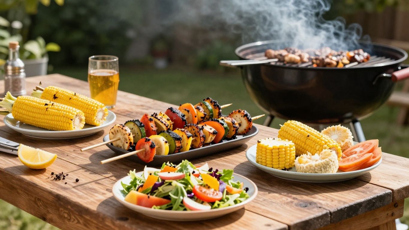 Delicious grilled vegetables and summer BBQ spread.