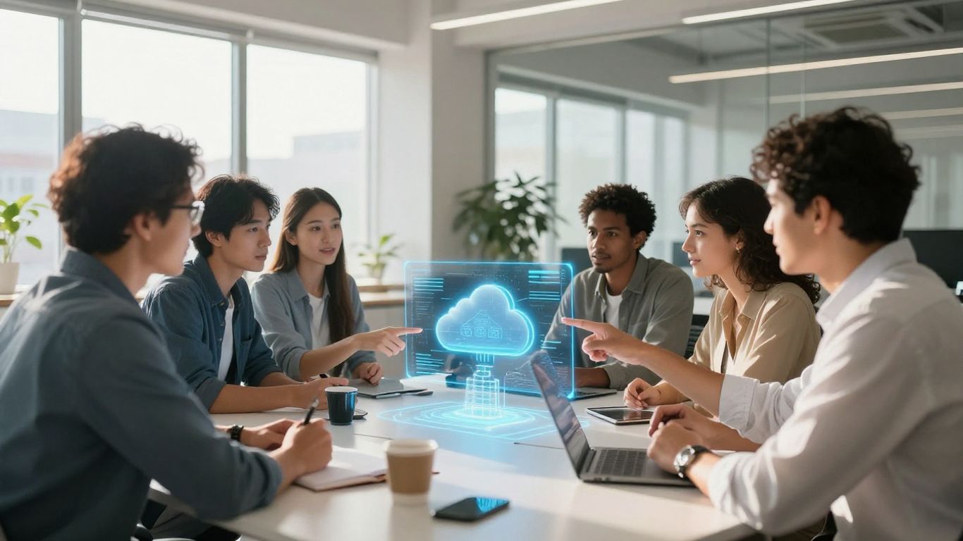 Team planning scalable cloud architecture for Salesforce.