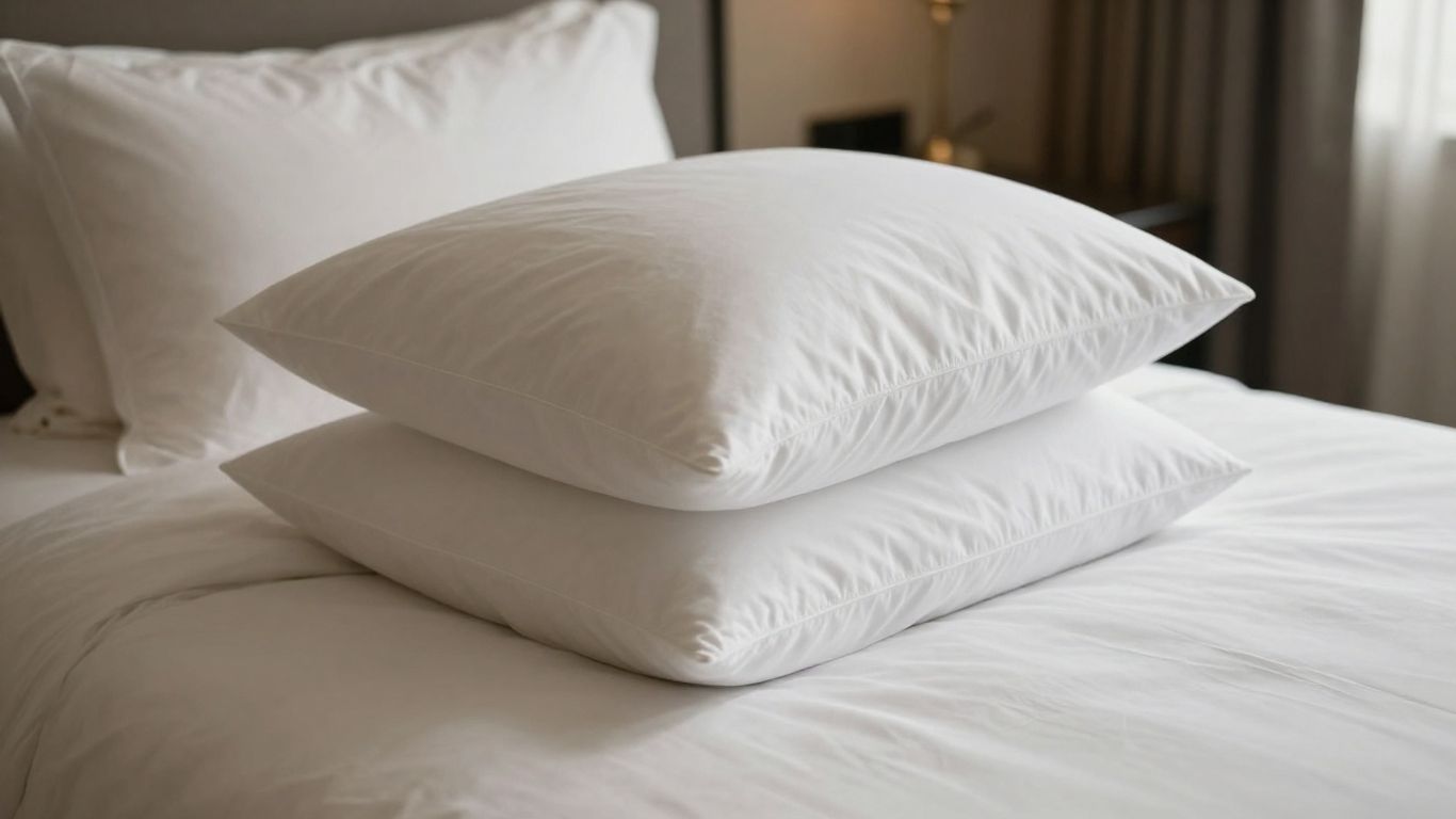 Plush pillows on a luxurious hotel bed.