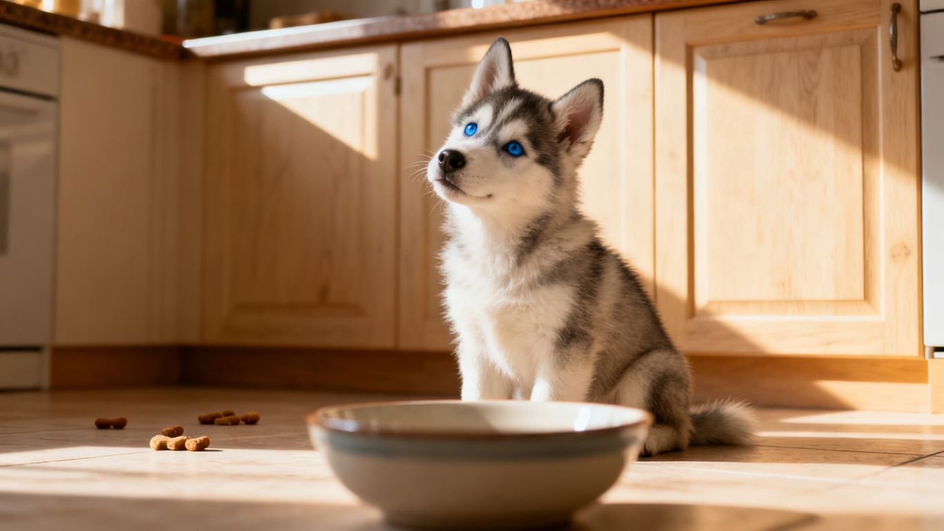 Husky looking happy at home