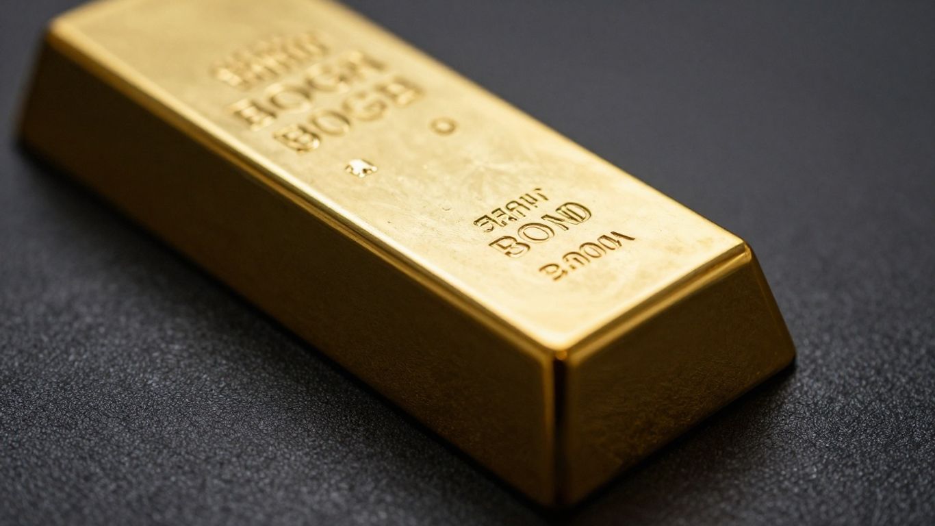 深色背景上閃亮的金條。