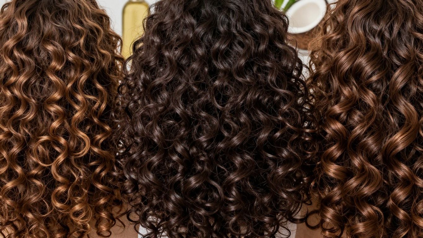 Diverse textured hair types with healthy sheen.