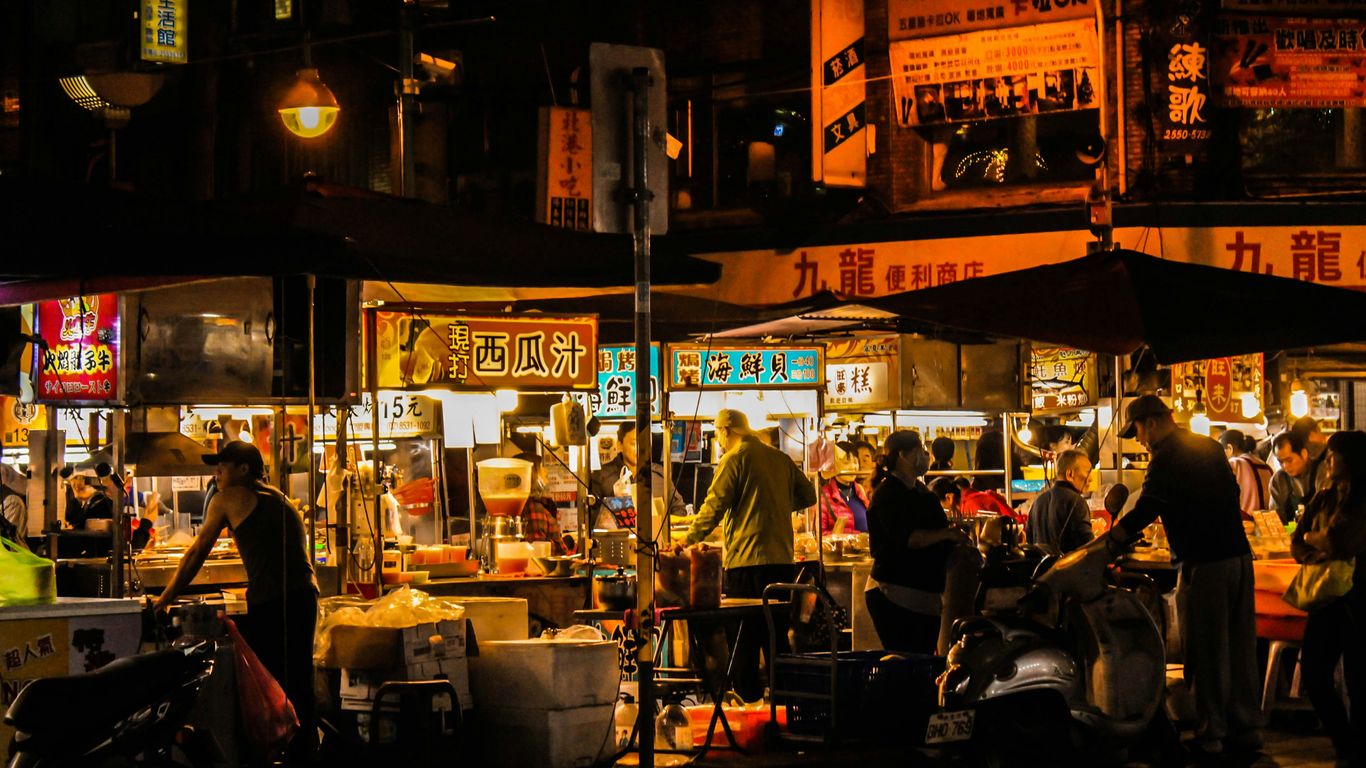 Colourful vibrant market scene