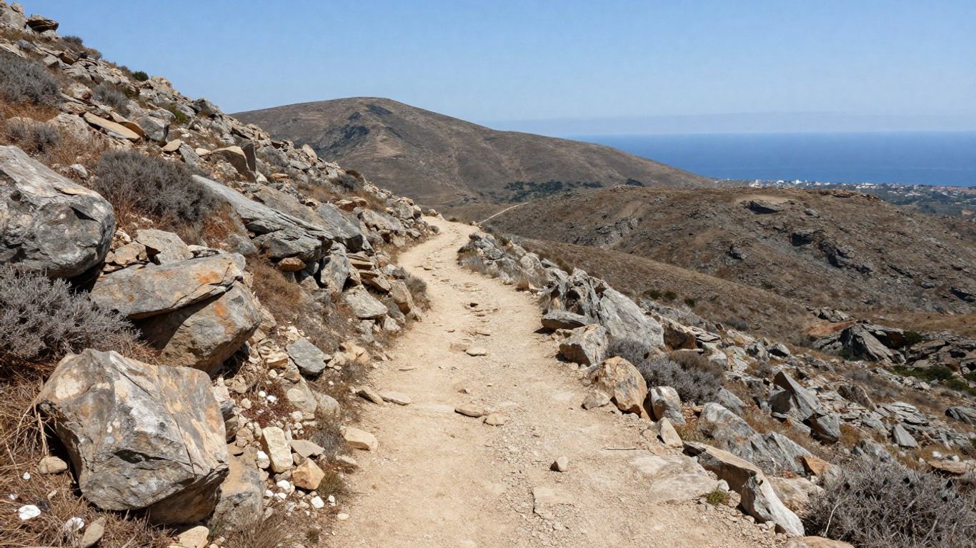 Hiking trail leading toward the volcanic summit