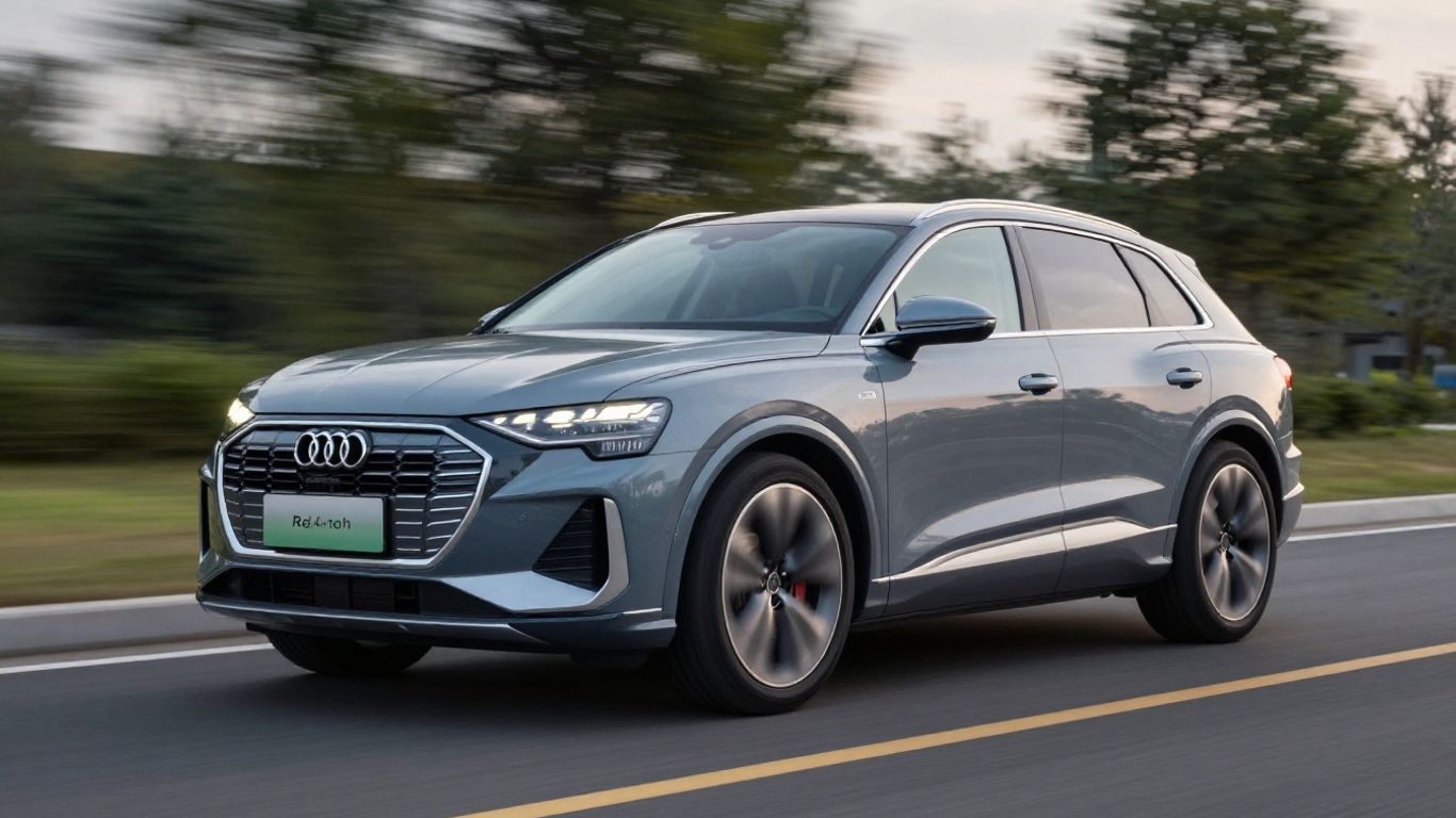 Audi Q6 E-Tron SUV in motion