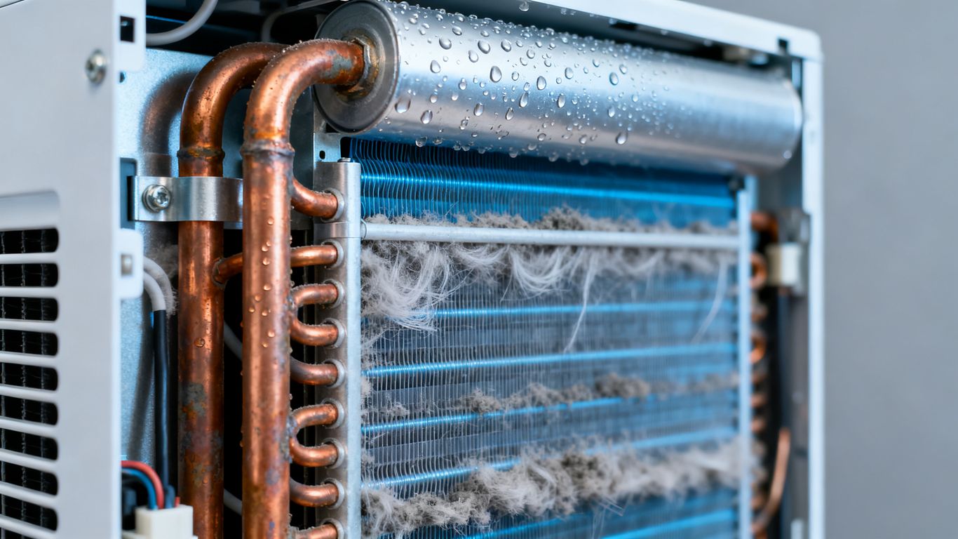 The internal mechanisms of a professional-grade dehumidifier unit