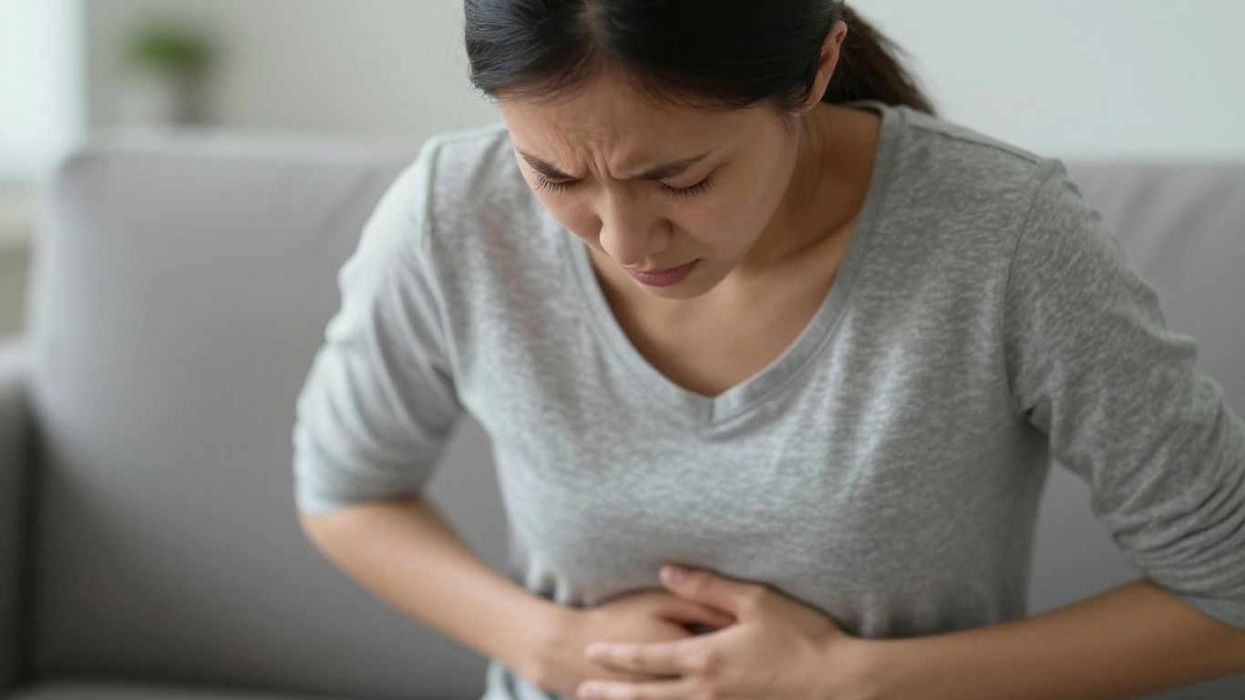 Mulher com desconforto pré-menstrual