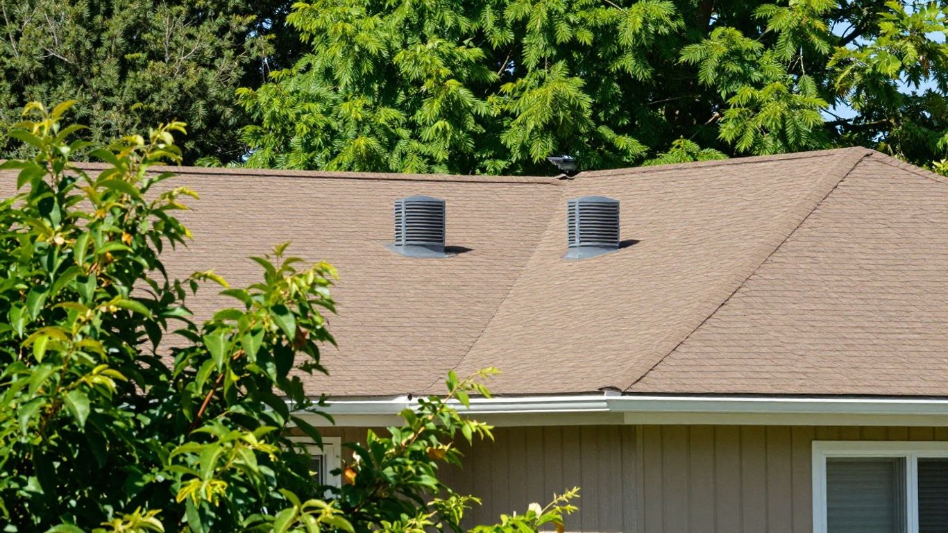 Home exterior with green trees on a sunny day.