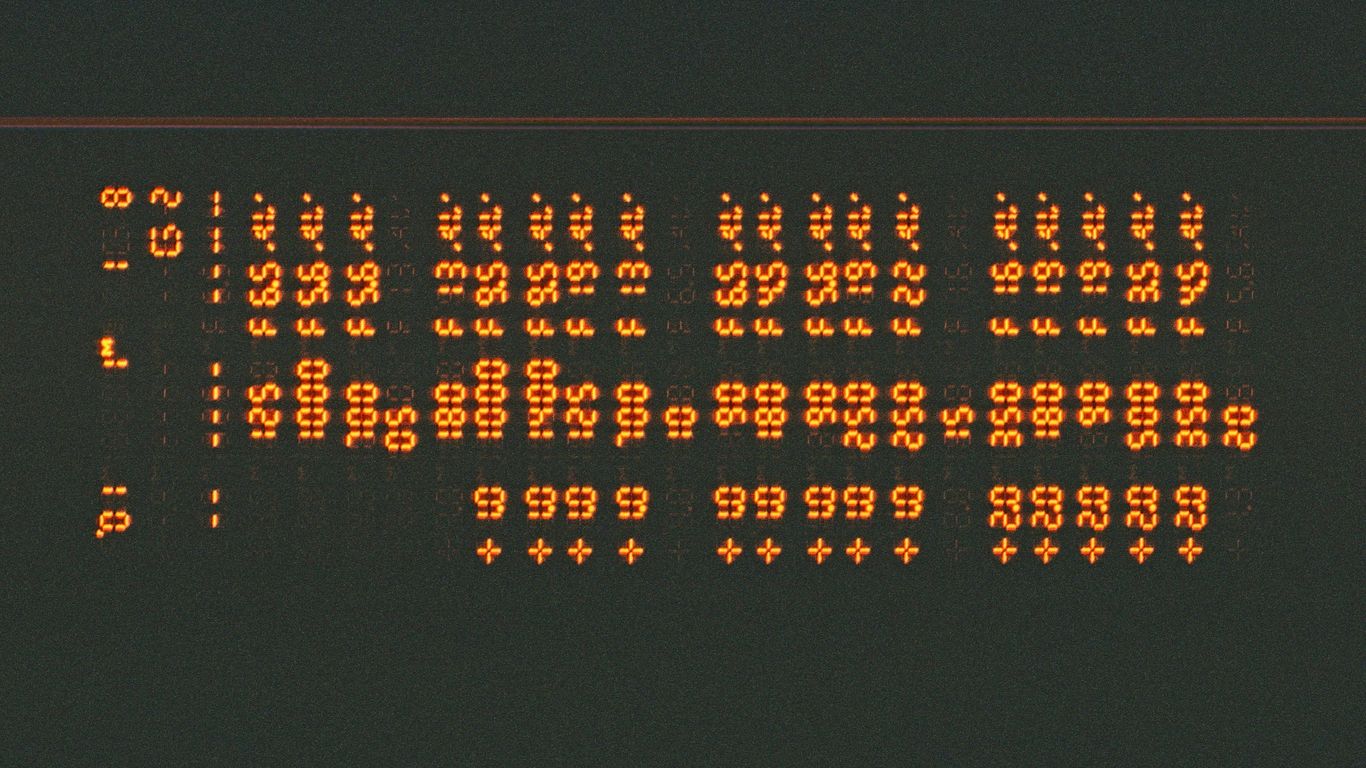 a close up of a sign with a lot of dots on it