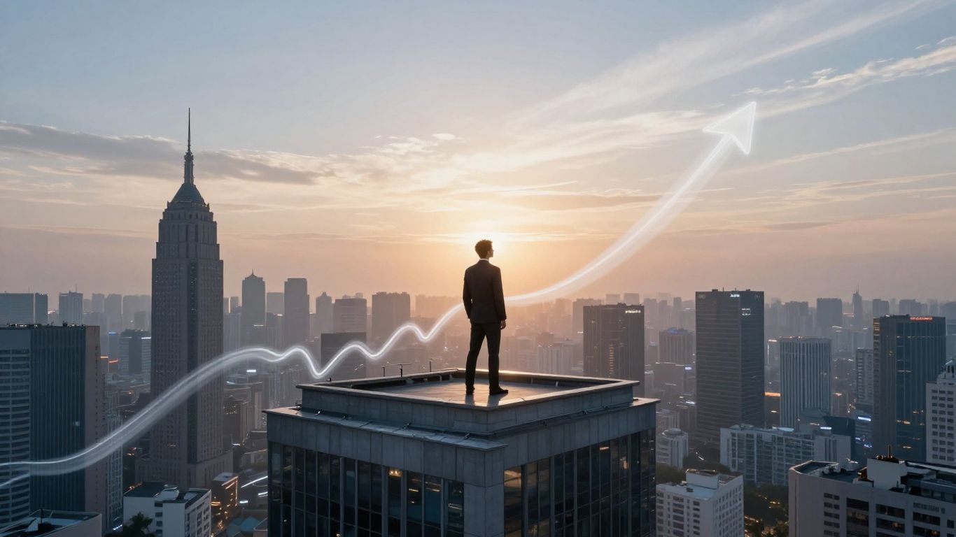 Financial markets and entrepreneurial journey visualized.