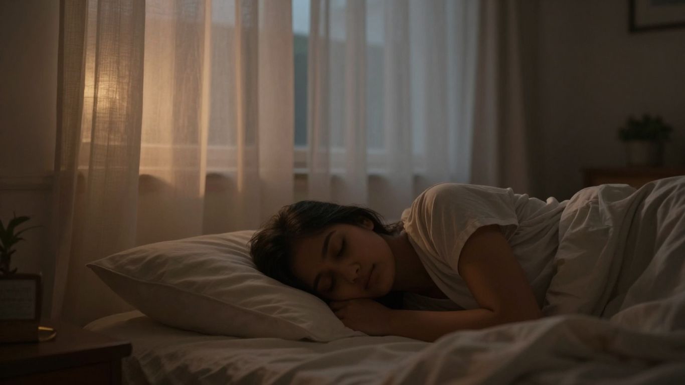 Femeie relaxată în pat, pregătindu-se de somn.