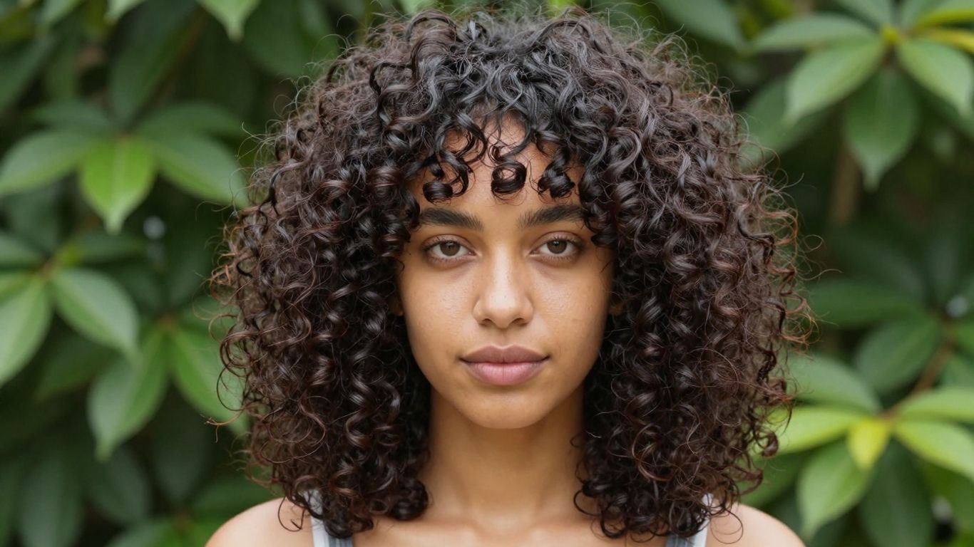 Defined curls in a humid natural-light setting