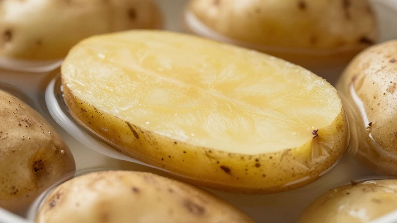 Aardappelschijfjes in water die osmose tonen.