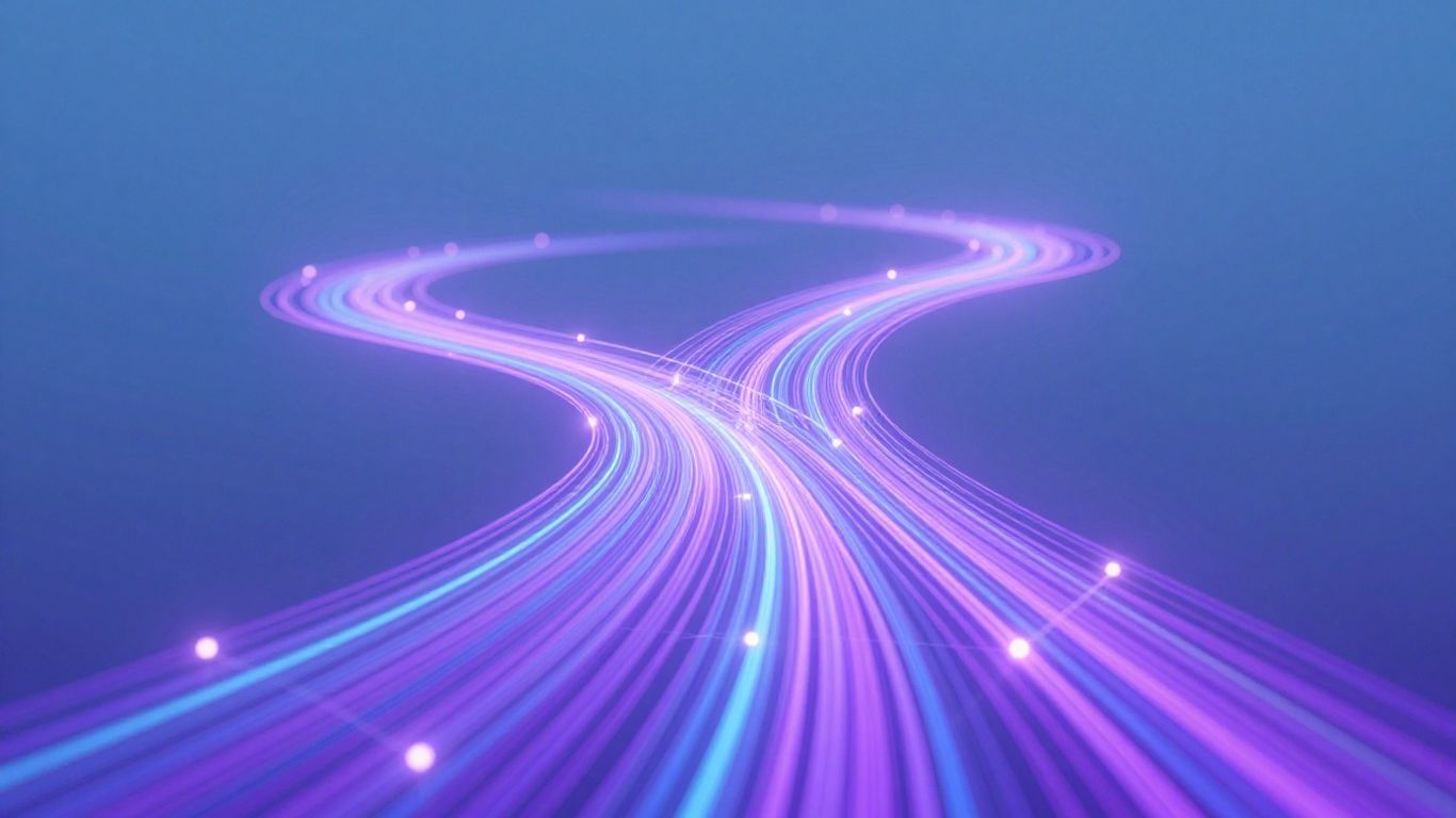 Abstract visual of a digital marketing funnel flow.