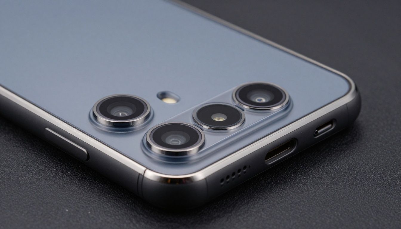 A close-up shot of a Galaxy S25 Edge in a sleek case, showing the precise cutouts for the charging port and speaker.