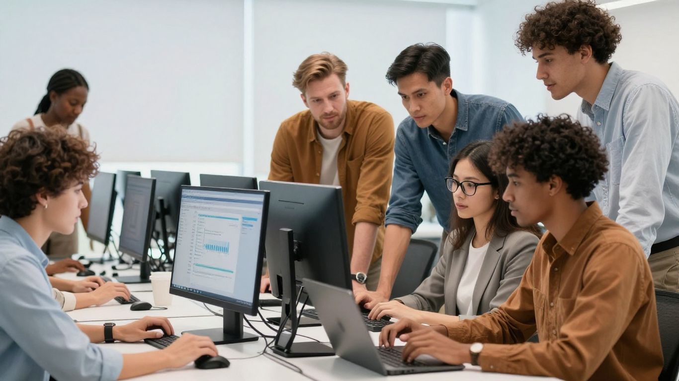 Team working with advanced trade force tools.