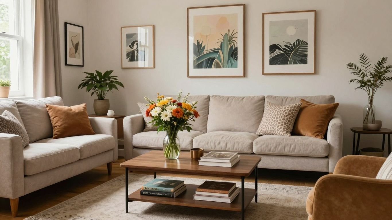 Cozy and stylish Airbnb living room decor