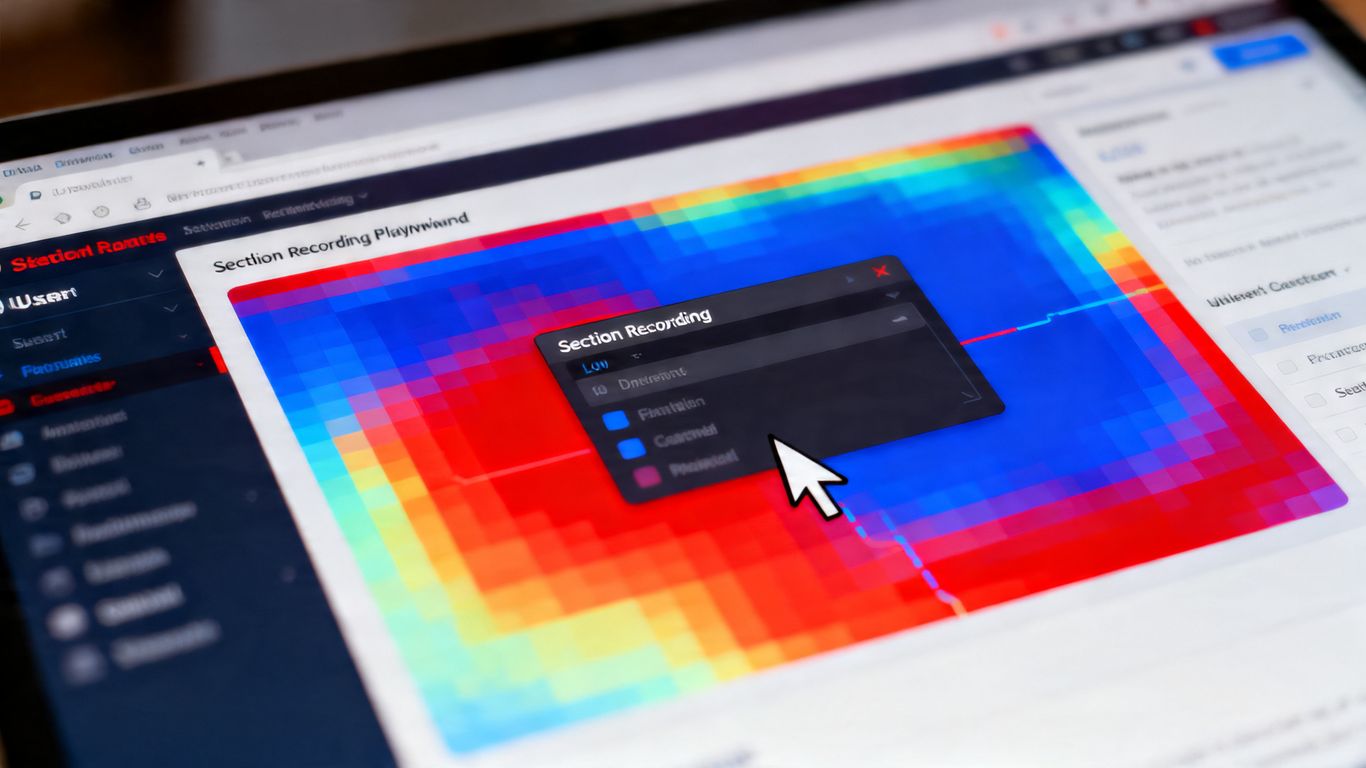 Heatmap and session recording of user behavior