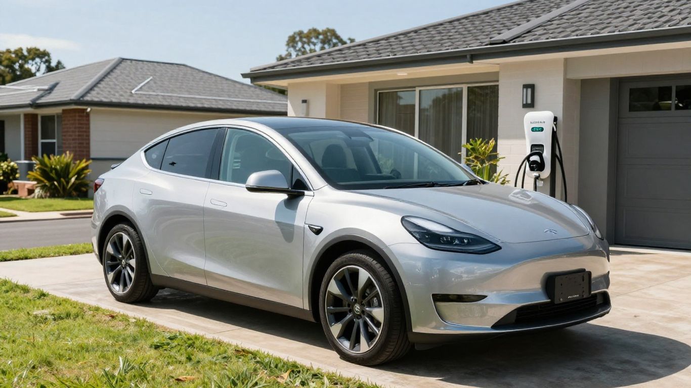 Electric vehicle charging station at Australian home