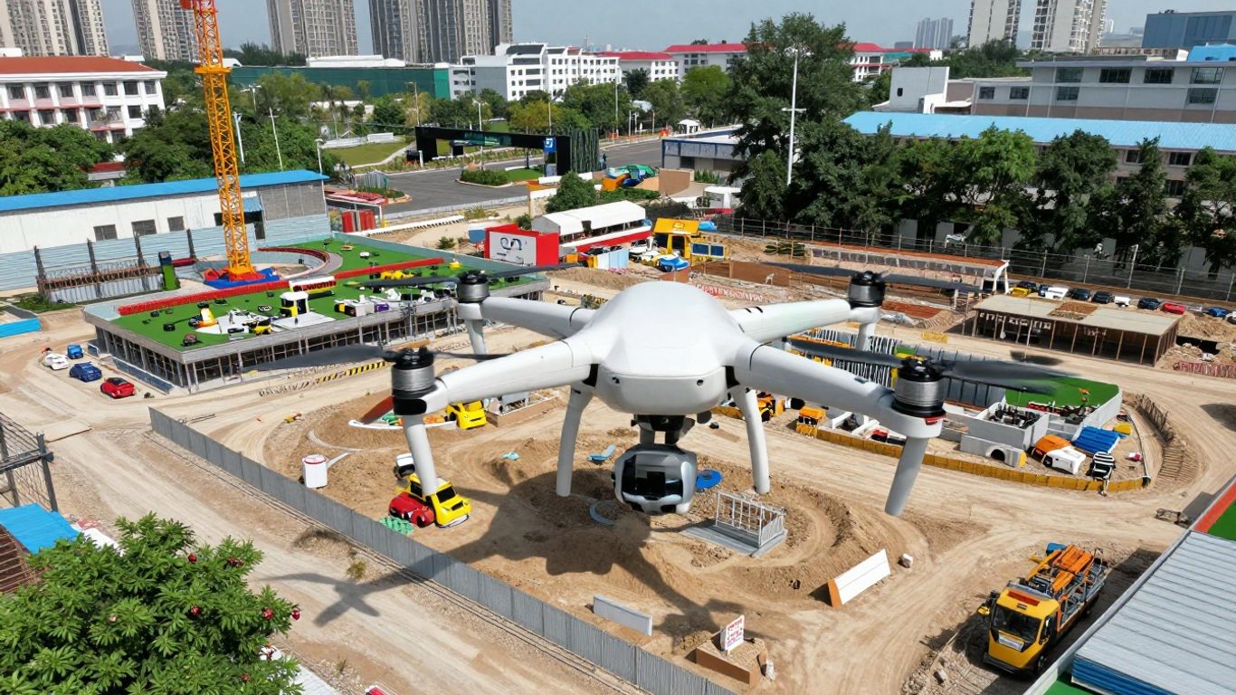 Drone digital twin construction site management